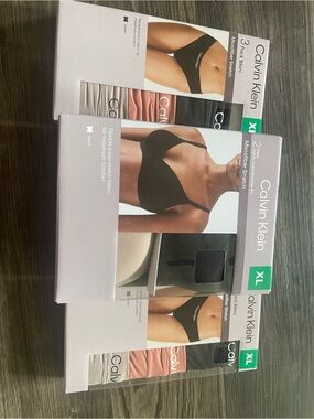 Calvin Klein set Of 3 boxes 2-Pack Bikini Briefs and 1-bras box